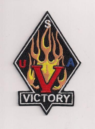 Victory motorcycle 4 inch flaming v diamond patch.new.unique