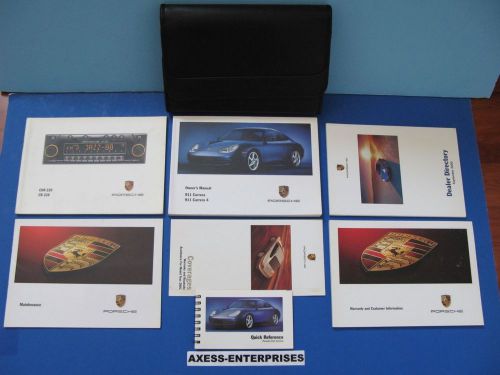 01 2001 porsche 996 911 carrera c2 c4 c4s owner manual user book pouch set l200a