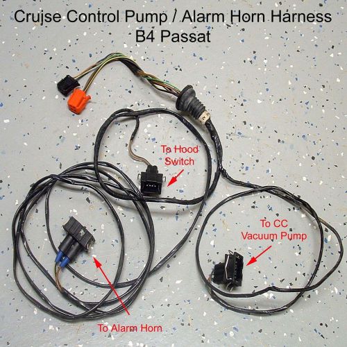 Vw b4 passat cruise control vacuum pump / alarm horn wiring harness 1996-1997