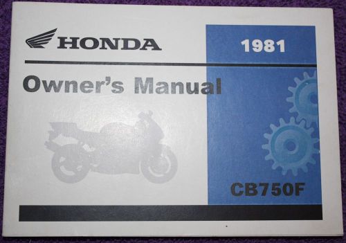Original 1982 honda cb750f owners manual.