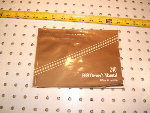 Volvo 1989 240 dl/gl/ wagon us and canada models owner&#039;s oem 1 manual,1989 240