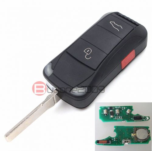 New complete remote key fob 2+1 button 433mhz id46 for porsche cayenne 2003-2009