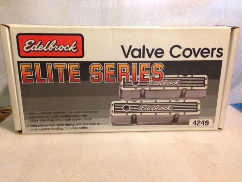 Edelbrock 4249 elite series valve cover,breathers 4202,wing bolts 4401,tabs 4404