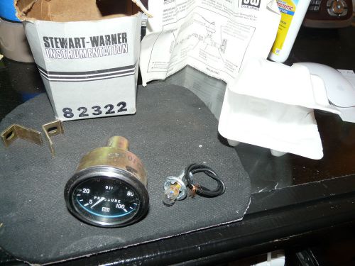 Stewart warner deluxe series mechanical oil pressure gauge 2 1/16&#034; dia 82322