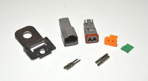 Deutsch dt 2-pin connector kit 14awg solid contacts &amp; steel 08 side clip