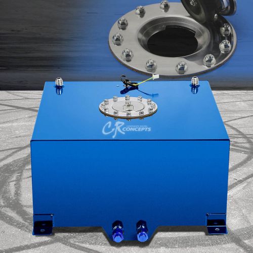 10 gallon/38l blue coat aluminum racing/drift fuel cell tank+cap+level sender