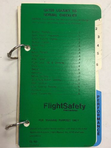 Gates learjet 55 original flight/safety pilot&#039;s checklist