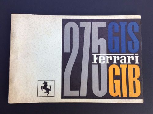 Ferrari 275 gtb/s parts manual original factory first printing handbook pouch