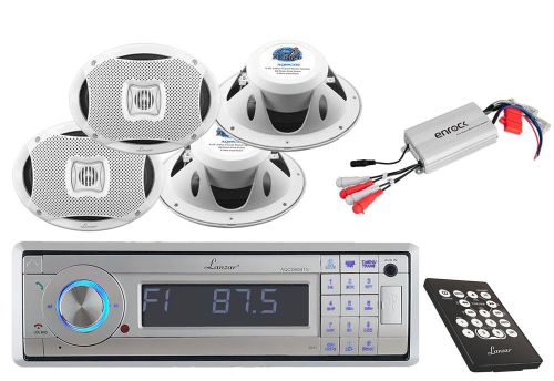 Aqcd60bts in-dash marine cd/mp3/usb stereo+500 watts boat speakers+mp3 amplifier