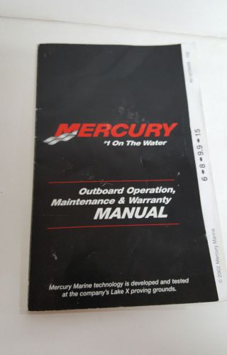 Mercury 6/8/9.9/15 operation,maintenance and warranty manual