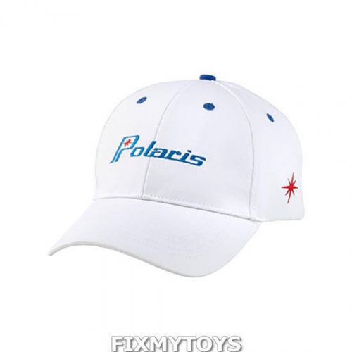 Oem polaris white look back retro adjustable baseball cap hat
