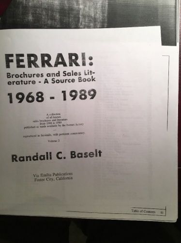 Ferrari sales brochure collection