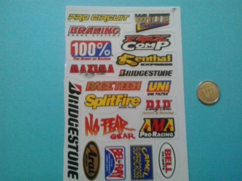 Pro circuit/d.i.d/renthal 19 pc motocross dirt bike atv atc sticker set