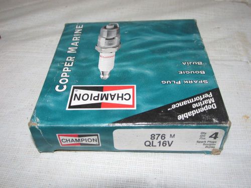 4 pack of champion copper marine spark plugs ql16v nos lqqk!