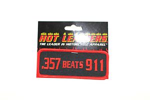 .357 beats 911   motorcycle vest jacket patch biker