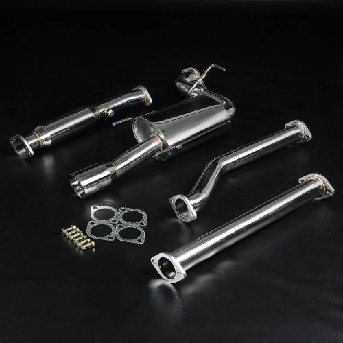 J2 racing catback exhaust system 3.5&#034;rolled tip muffler for 93-97 corolla e100