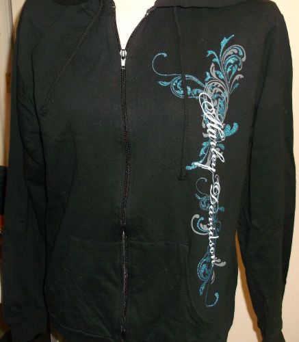 Euc harley davidson opulent glitter graphics black zip hoodie-sz xxlarge/2x/1w