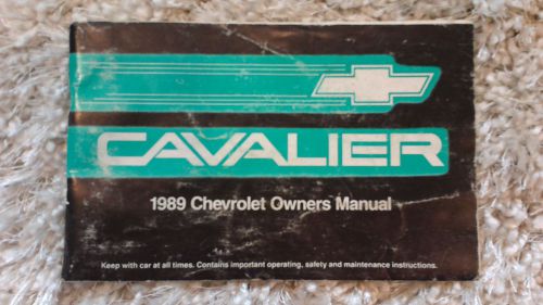 1989 chevrolet cavalier owners manual