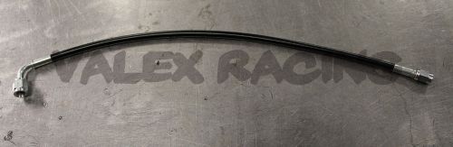 18" long -3 an straight to 90 degree stainless steel line black teflon coated