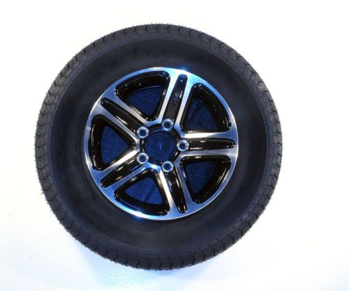 Radial trailer tire rim st175/80r13 load c 5 lug aluminum t09 black spoke 58927