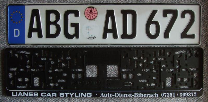 Genuine german license plate from germany with new frame audi