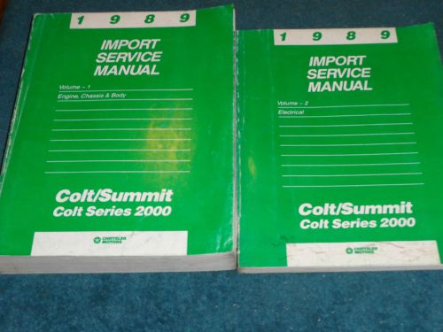 1989 dodge colt / 2000 / eagle summit / shop manual set /  orig 2 piece shop set