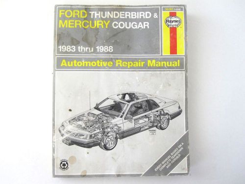Haynes 36082 ford thunderbird mercury cougar 1983 thru 1988 auto repair manual