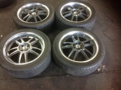 Set of 4/four  18&#034; custom rims w/ tires 18x7.5jj 4 lug 4x100 golf cart