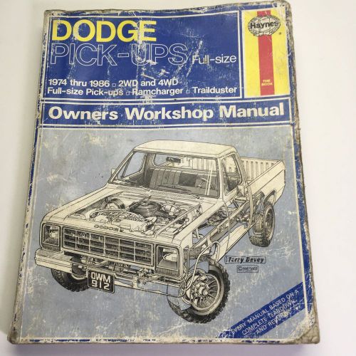 Haynes repair manual dodge pick-ups  1974-1986  #30040 auto truck  full size