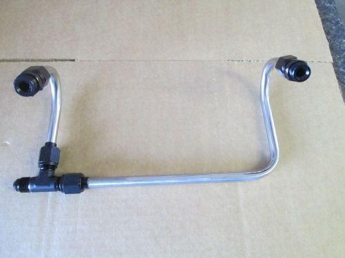 New Edelbrock 2x4 blower carb polished stainless fuel lines w/black anodize, US $159.00, image 2