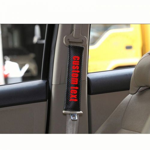 Customized Text 2Pcs Carbon Fiber Car Seat Belt Cover Shoulder Cushion Pad, AU $23.39, image 6