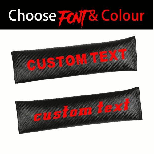 Customized Text 2Pcs Carbon Fiber Car Seat Belt Cover Shoulder Cushion Pad, AU $23.39, image 10