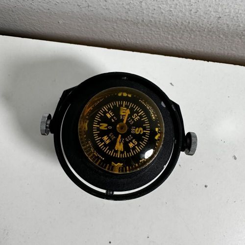 Vintage ycm black nautical navigation marine boat spherical compass with bracket
