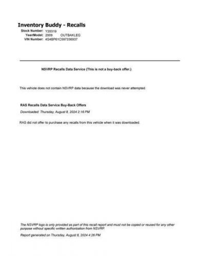 2008-2009 Subaru Outback Legacy Driver Left LH Headlight Headlamp, US $74.99, image 3