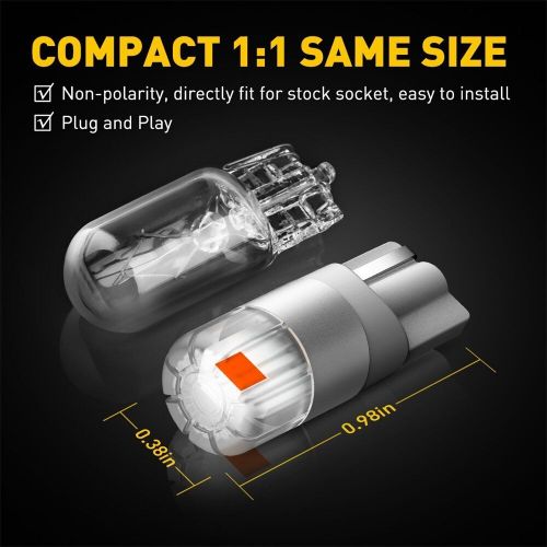 2X AUXITO LED T10 Canbus Light 192 Bulbs 168 2825 194 W5W Super Bright Red, US $10.99, image 3