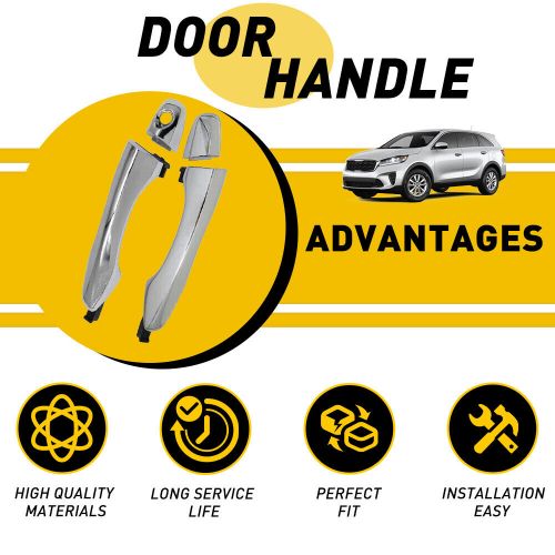 2pcs exterior door for handle 2016-2020 sorento rear left kia &amp; right set chrome