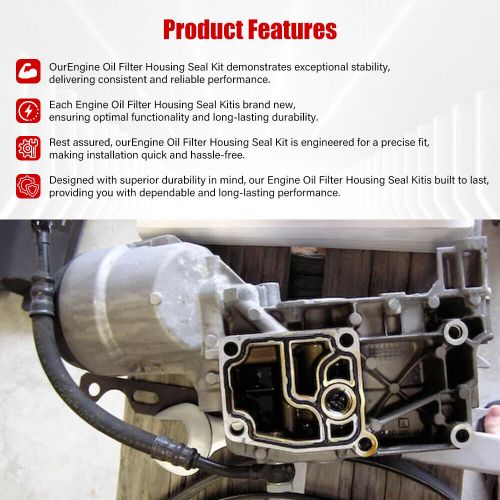 Engine Oil Filter Housing Seal Kit For BMW E46 E39 E53 E85 325Ci 530i X5 Z3, US $32.59, image 4
