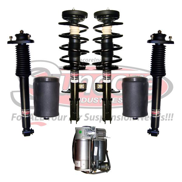 Front struts, rear suspension air spring bags, gas shocks & compressor kit