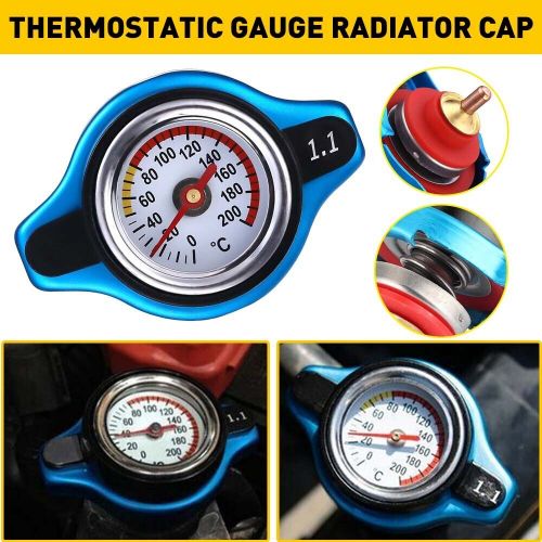 1.1 Bar Thermostatic Radiator Cap W/ Temp Water Gauge Cap Cover Small Head Blue, US $11.99, image 6