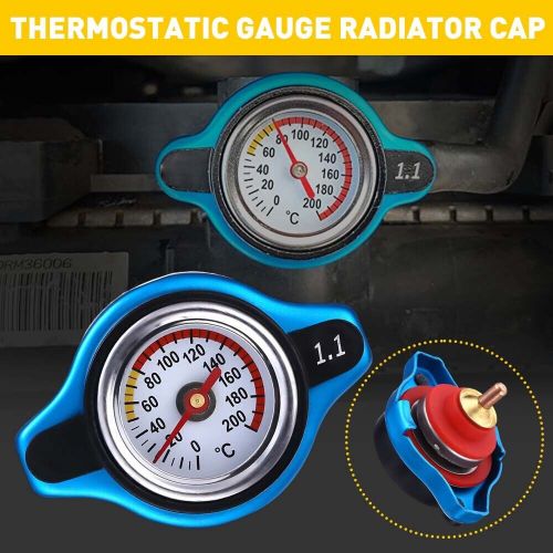 1.1 Bar Thermostatic Radiator Cap W/ Temp Water Gauge Cap Cover Small Head Blue, US $11.99, image 11