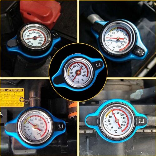 1.1 Bar Thermostatic Radiator Cap W/ Temp Water Gauge Cap Cover Small Head Blue, US $11.99, image 12