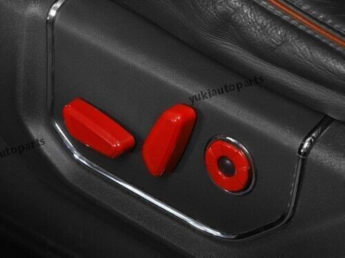 Red Inner Seat Adjust Button Cover Trim 6PCS Fit For Ford F150 F~150 2015~2020, US $65.39, image 2