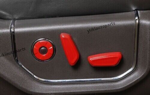 Red Inner Seat Adjust Button Cover Trim 6PCS Fit For Ford F150 F~150 2015~2020, US $65.39, image 4