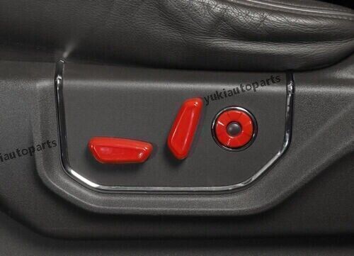 Red Inner Seat Adjust Button Cover Trim 6PCS Fit For Ford F150 F~150 2015~2020, US $65.39, image 5