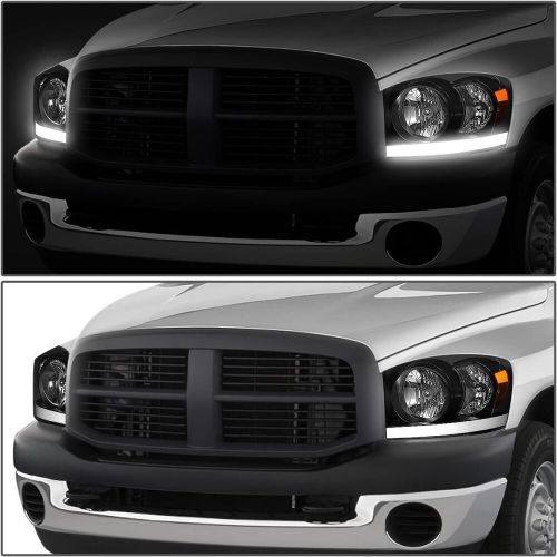 Black LED DRL Headlights Assembly For 2006-2009 Dodge Ram 1500/2500/3500 NEW SET, US $271.00, image 2