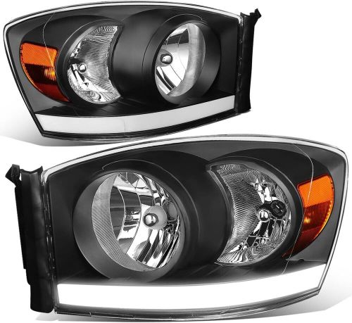 Black LED DRL Headlights Assembly For 2006-2009 Dodge Ram 1500/2500/3500 NEW SET, US $271.00, image 7