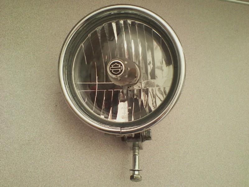 Harley davidson halogen single headlight with chrome mount