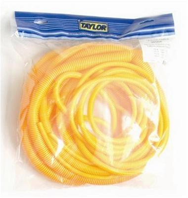 Taylor cable convoluted tubing plastic yellow 1/4" 3/8" 1/2" 3/4" dia 10 ft.
