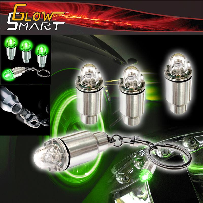 4 x bike car tyre wheel valve cap led tire light gr