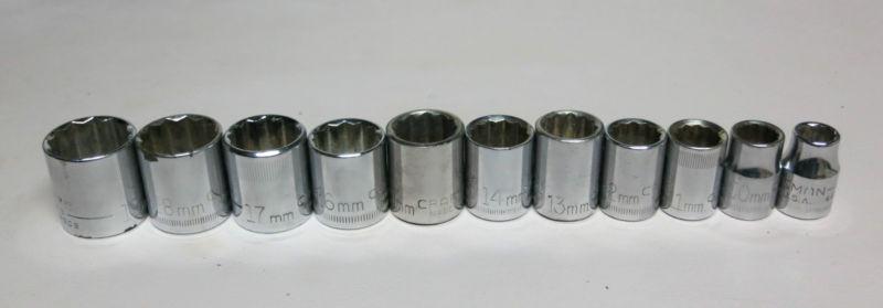 Craftsman 9 to 19 mm standard socket  set 11 pcs 12 point 3/8 drive made in usa